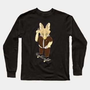 skateboarder maned wolf Long Sleeve T-Shirt